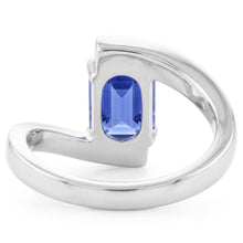Emerald Solitaire Ceylon Sapphire Ring Tension Style 1.50 Carats