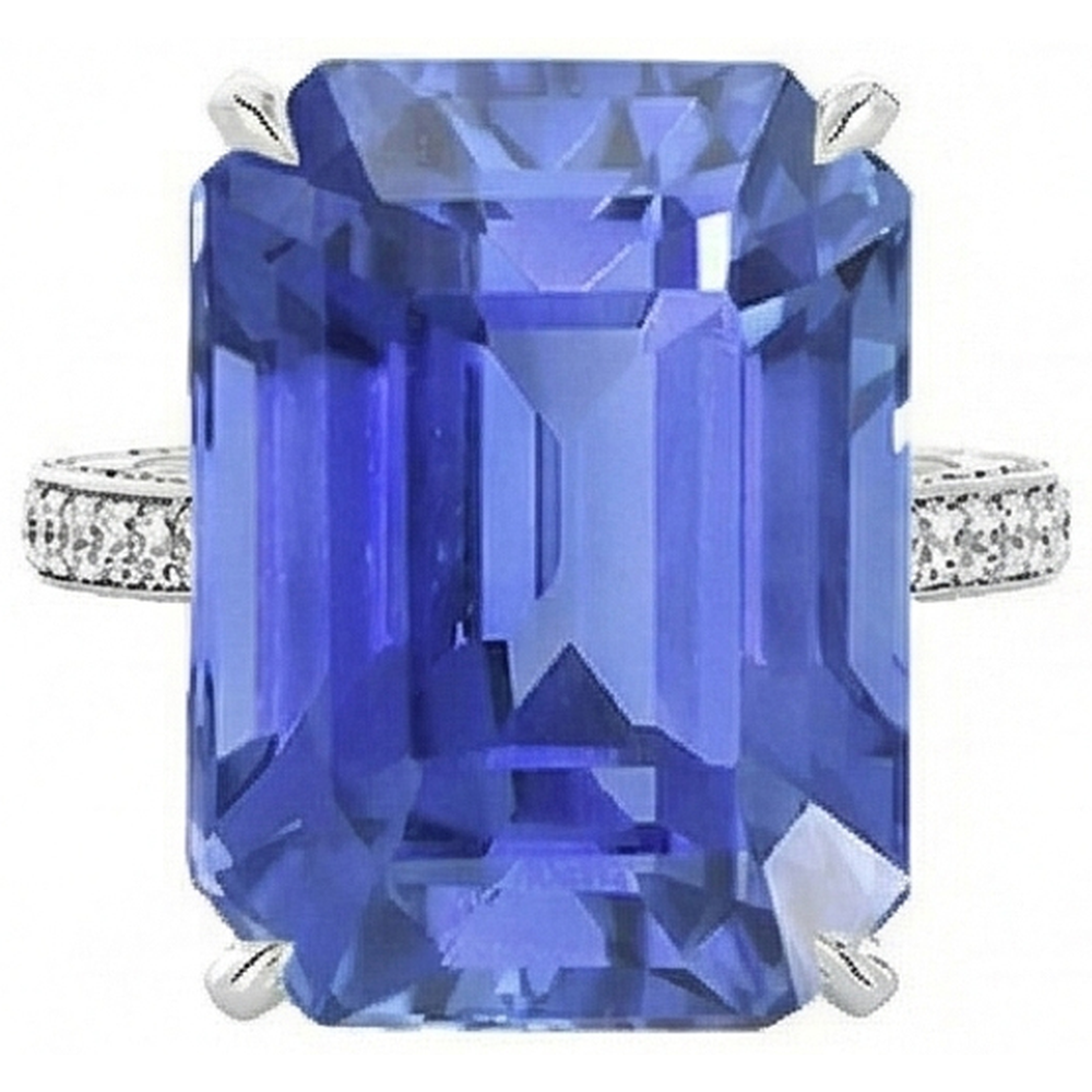 natural emerald sapphire 5ct ring top view