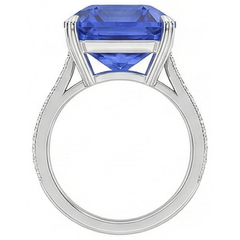 natural emerald sapphire 5ct ring profile view