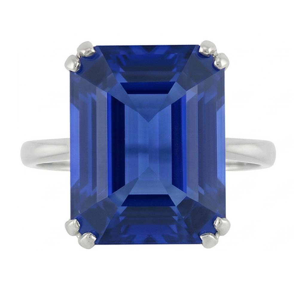 natural emerald sapphire 2.50ct ring front view