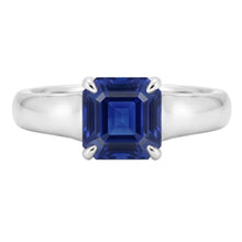Emerald Solitaire Sapphire Engagement Ring Set 1 Carat White Gold Band