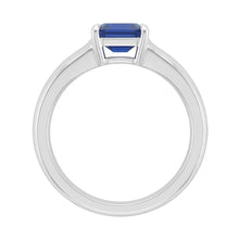 Emerald Solitaire Sapphire Engagement Ring Set 1 Carat White Gold Band