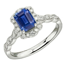 Emerald Solitaire Sapphire Ring With Accents Flower Style 3 Carats