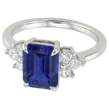 Emerald Sri Lankan Sapphire Natural Earth Mined Diamond Engagement Ring 2.50 Carats