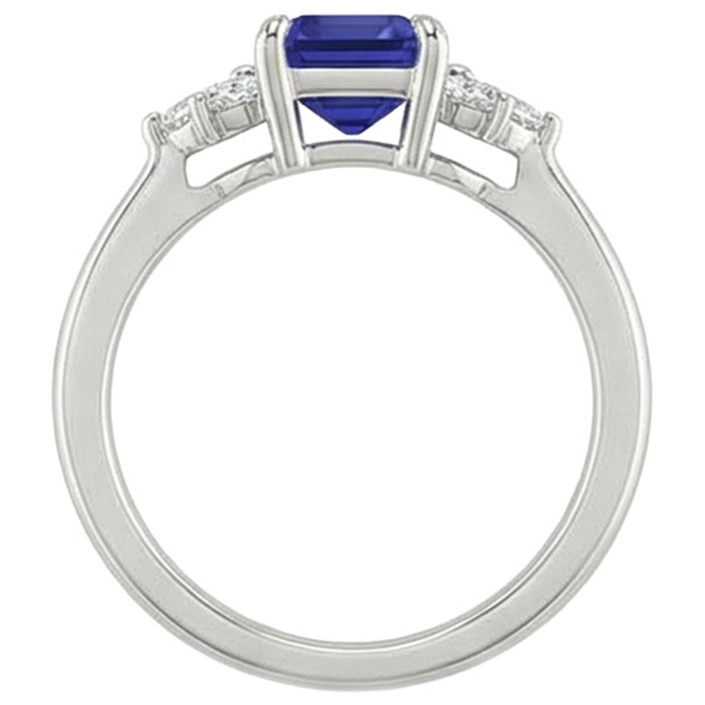 Emerald Sri Lankan Sapphire Natural Earth Mined Diamond Engagement Ring 2.50 Carats