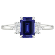 Emerald Sri Lankan Sapphire Natural Earth Mined Diamond Engagement Ring 2.50 Carats