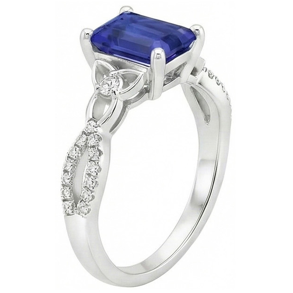 Emerald Sri Lankan Sapphire Natural Earth Mined Diamond Wedding Ring 3 Carats New
