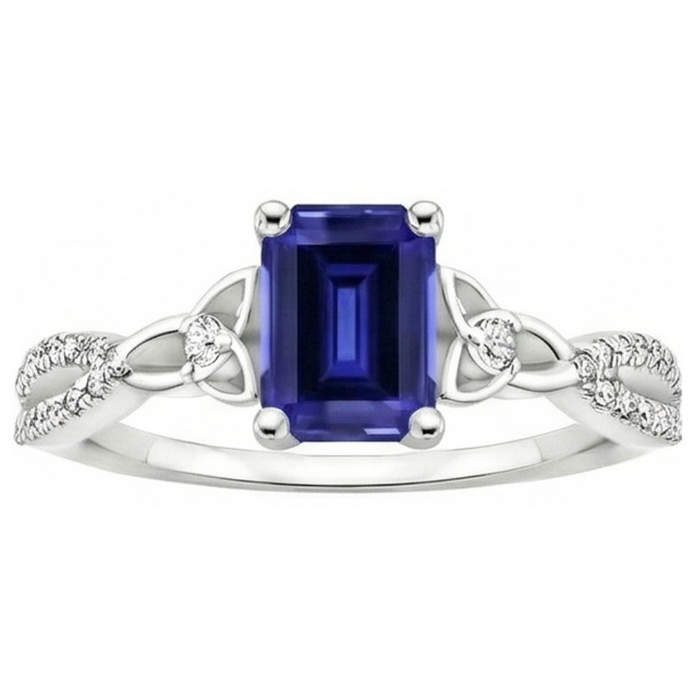 Emerald Sri Lankan Sapphire Natural Earth Mined Diamond Wedding Ring 3 Carats New