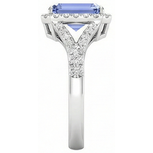 Emerald Tanzanite 4.10 Carats Natural Earth Mined DIAMOND ( NOT LAB GROWN )s Engagement Ring White Gold 14K