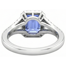 Emerald Tanzanite 4.10 Carats Natural Earth Mined DIAMOND ( NOT LAB GROWN )s Engagement Ring White Gold 14K