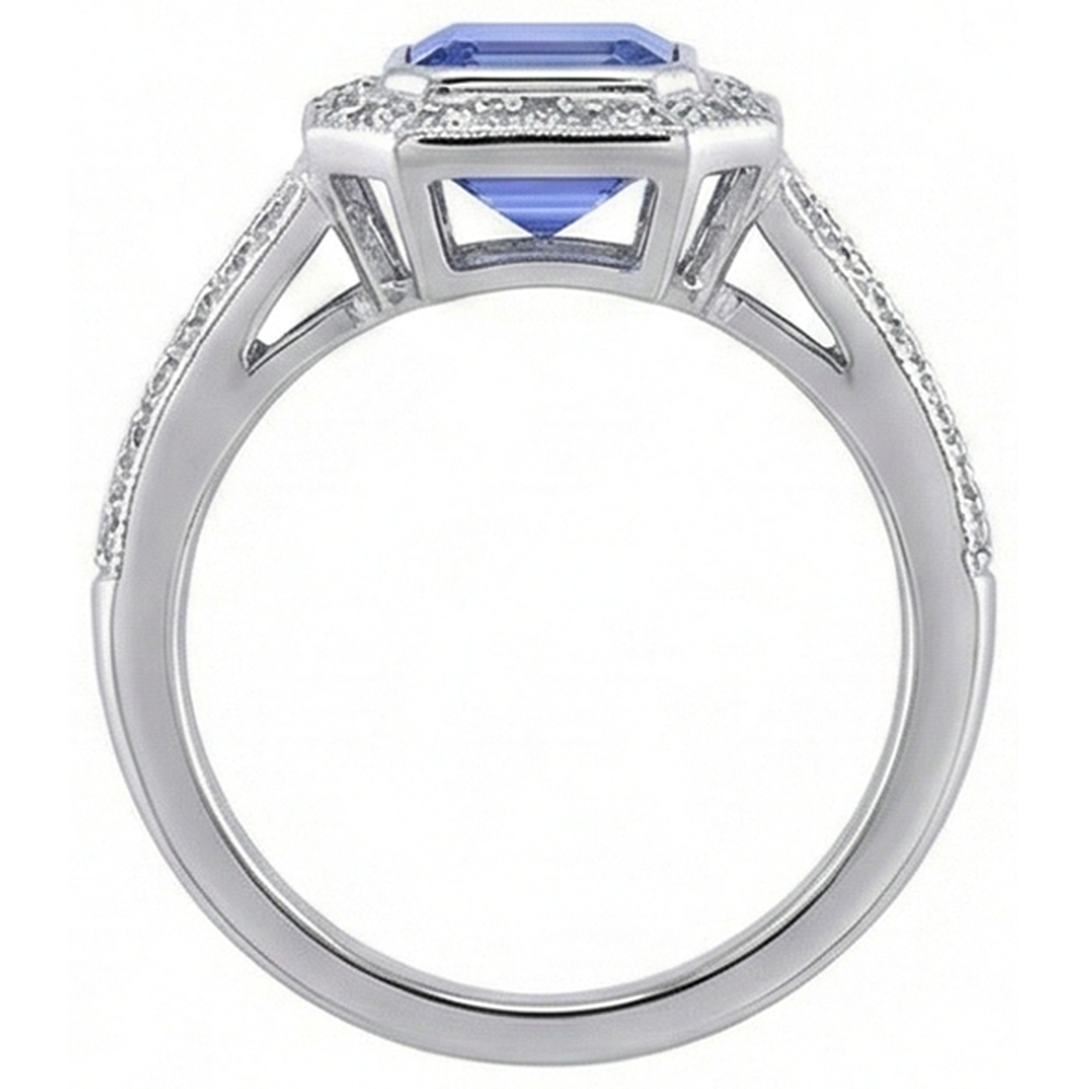 Emerald Tanzanite Natural Earth Mined DIAMOND ( NOT LAB GROWN )s 5.36 Carat Fancy Ring New