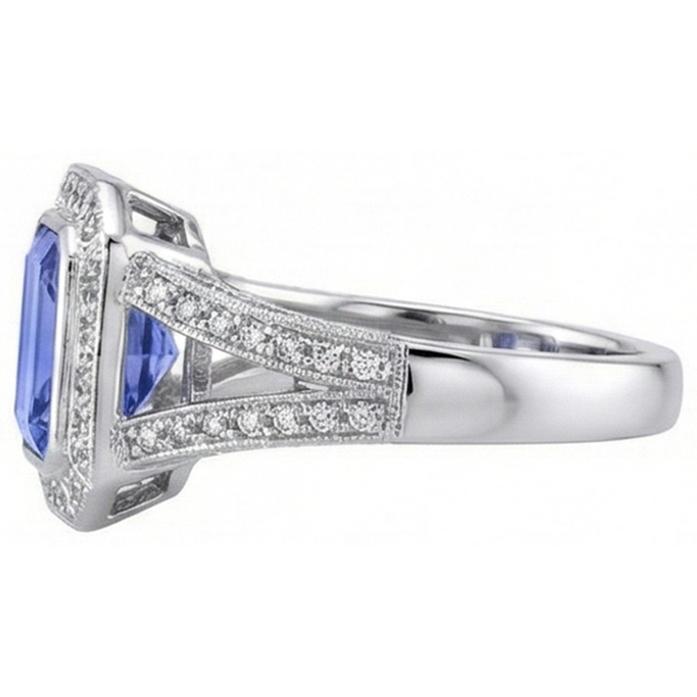 Emerald Tanzanite Natural Earth Mined DIAMOND ( NOT LAB GROWN )s 5.36 Carat Fancy Ring New