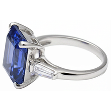 Emerald Tanzanite & Baguette Natural Earth Mined DIAMOND ( NOT LAB GROWN ) Ring 12.12 Carats White Gold 14K