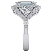 Emerald Trillion Natural Earth Mined Diamond Engagement Ring 3.95 Carats Brilliant Cut