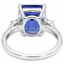 natural round sapphire 3ct ring profile view