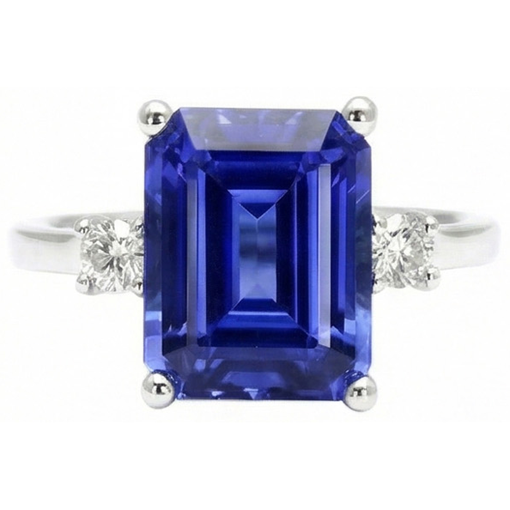 natural round sapphire 3ct ring side angle