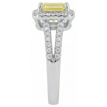 Emerald & Round Cut 4 Ct Yellow Sapphire Natural Earth Mined DIAMOND ( NOT LAB GROWN )s Ring White Gold 14K