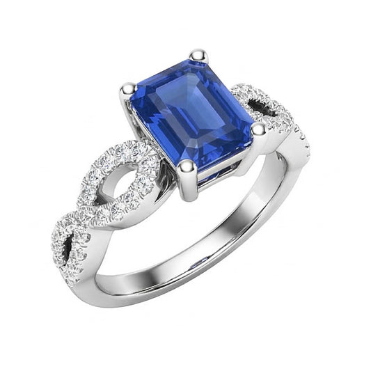 natural emerald sapphire 3ct ring side angle