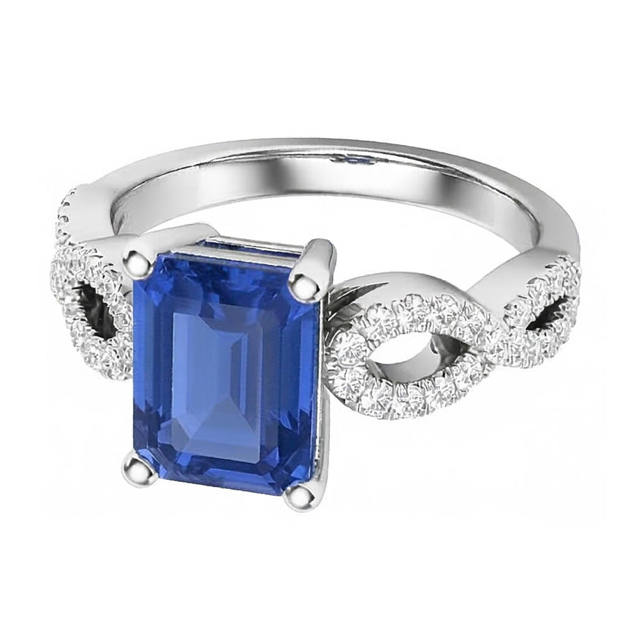 natural emerald sapphire 3ct ring front view