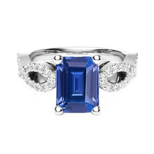 natural emerald sapphire 3ct ring top view