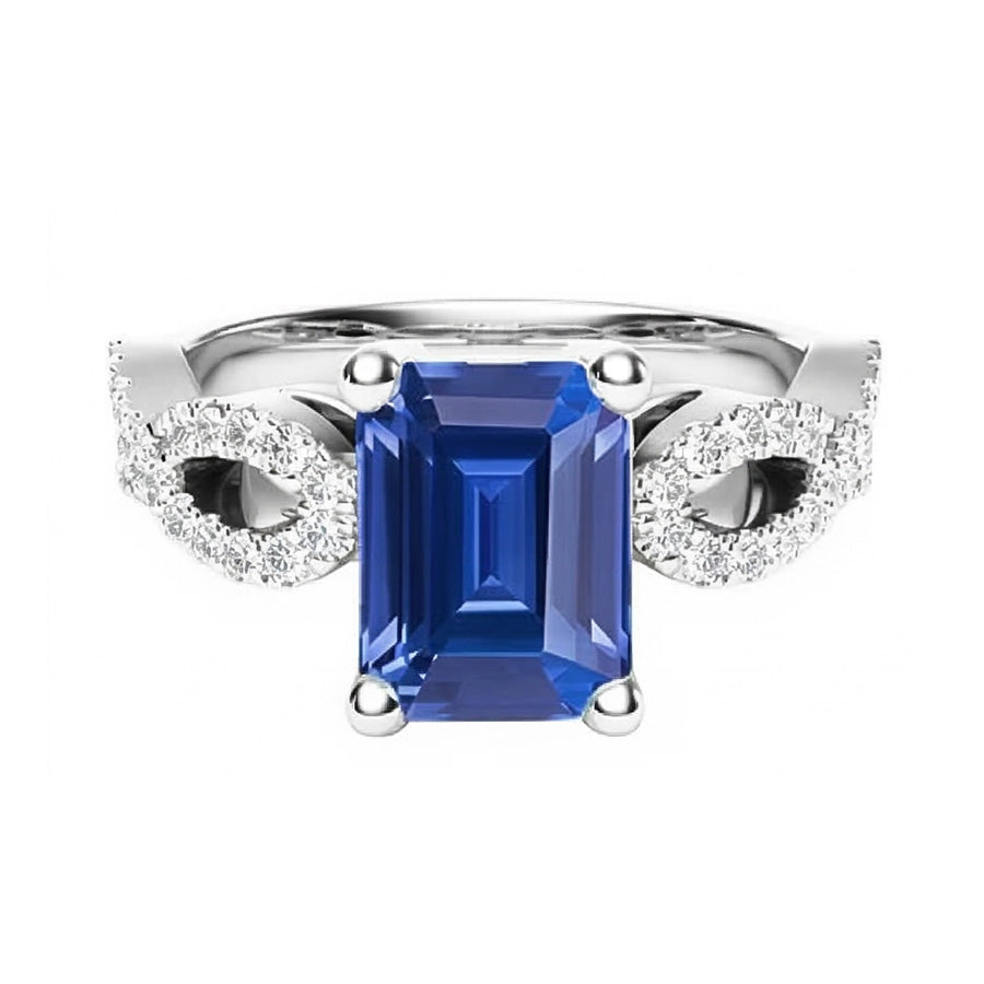 natural emerald sapphire 3ct ring top view