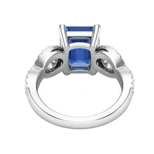 natural emerald sapphire 3ct ring profile view