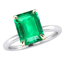 Emerald Cut Emerald ring in Two-Tone 14K Gold – main view