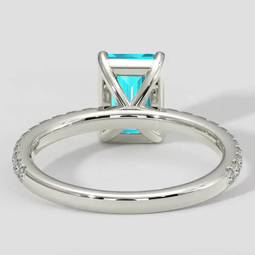 Emerald Cut Natural Paraiba Tourmaline Ring