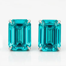 Emerald Paraiba Studs in White Gold