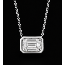 Emerald Cut 1 Carat Lab Grown Pendant 14K White Gold