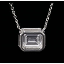 Emerald Cut 1 Carat Lab Grown Pendant 14K White Gold