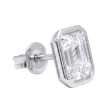 Emerald Cut 1.50 Carats Women Stud Lab Grown Diamonds 14K Earring White Gold