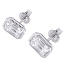 Emerald Cut 1.50 Carats Women Stud Lab Grown Diamonds 14K Earring White Gold