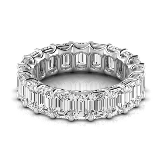 Step Cut Diamond ring in 14K White Gold – front view