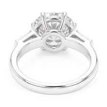 Engagement 3 Stone Ring Baguette Old Miner Round Natural Earth Mined Diamonds 3.75 Carats