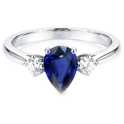 Natural Sapphire Ring 2.50ct - White Gold 14K