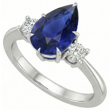 natural round sapphire 4ct ring side angle