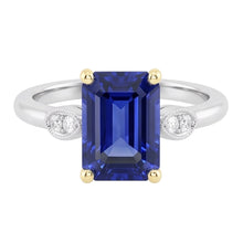 Engagement 5 Stone Emerald Blue Sapphire Ring Natural Earth Mined Diamonds 2.25 Carats