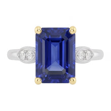 Engagement 5 Stone Emerald Blue Sapphire Ring Natural Earth Mined Diamonds 2.25 Carats