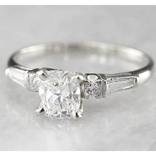 Engagement Cushion Real Diamond Ring 1.70 Carats White Gold 14K