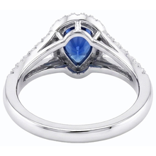 Engagement Halo Blue Sapphire Ring Split Shank Natural Earth Mined Diamonds 3.50 Carats