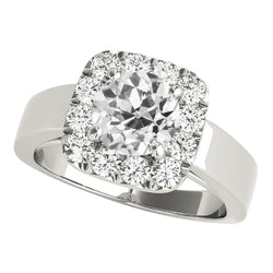 Engagement Halo Round Natural Earth Mined Diamond Ring Jewellery 4.50 Carats