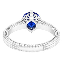 Engagement Natural Earth Mined Diamond Ring Heart Blue Sapphire Antique Style 1.75 Carats