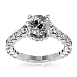 Engagement Old Cut Round Natural Diamond Ring 5.75 Carats Ladies Jewelry
