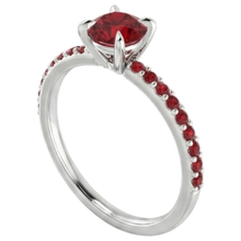 natural round ruby 0.95ct ring side angle