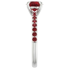 natural round ruby 0.95ct ring close up detail