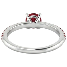 natural round ruby 0.95ct ring top view