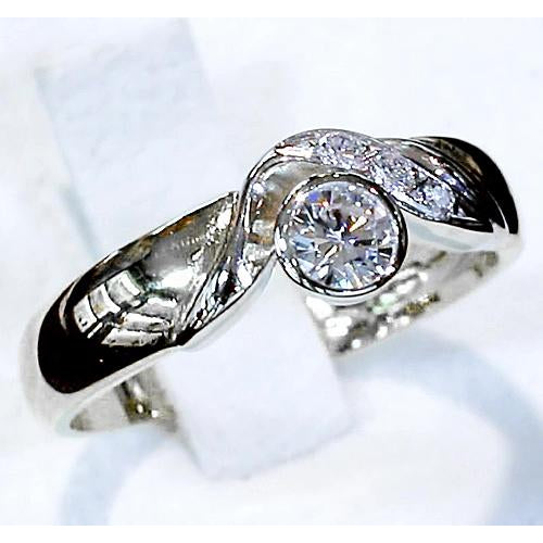 Engagement Ring 1.15 Carats Round Real Diamond Women Jewelry
