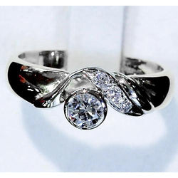 Engagement Ring 1.15 Carats Round Real Diamond Women Jewelry