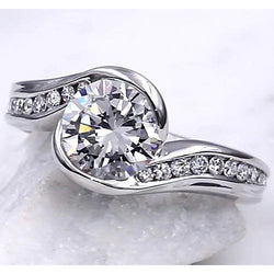 Engagement Ring 2.75 Carats Tension Style Setting Women Jewellery Natural Earth Mined Diamond